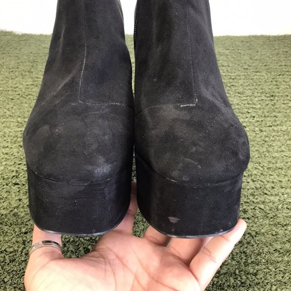 Zara Black Platform Block Heeled Ankle Suede Boots 7136 001 040 Size 39EU/8.5 US - Picture 5 of 11